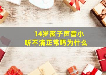 14岁孩子声音小听不清正常吗为什么