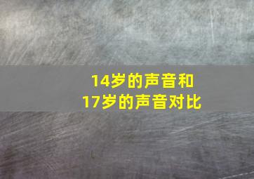 14岁的声音和17岁的声音对比