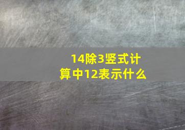 14除3竖式计算中12表示什么