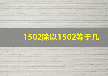 1502除以1502等于几