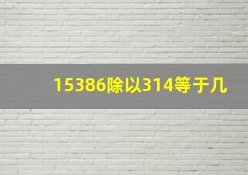 15386除以314等于几