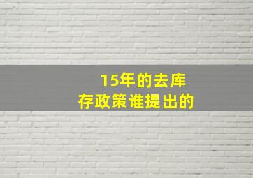 15年的去库存政策谁提出的