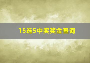 15选5中奖奖金查询