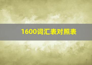 1600词汇表对照表