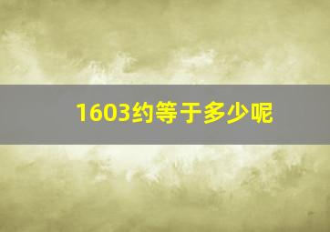 1603约等于多少呢