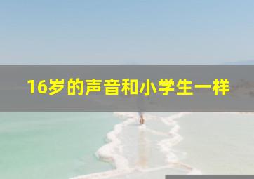 16岁的声音和小学生一样