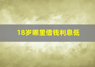 18岁哪里借钱利息低