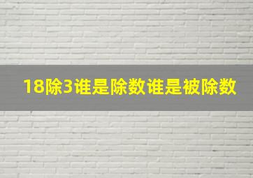 18除3谁是除数谁是被除数