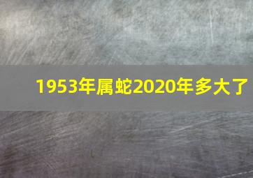 1953年属蛇2020年多大了