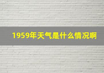 1959年天气是什么情况啊