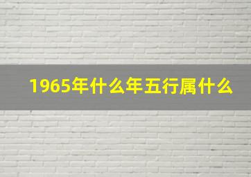 1965年什么年五行属什么