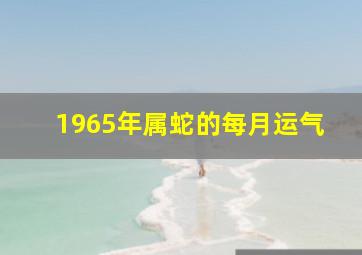 1965年属蛇的每月运气