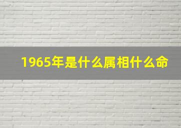 1965年是什么属相什么命