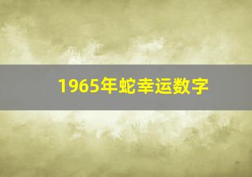 1965年蛇幸运数字