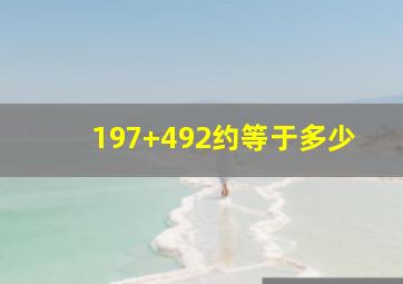 197+492约等于多少