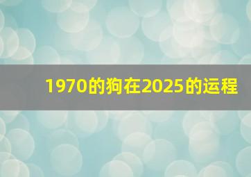 1970的狗在2025的运程