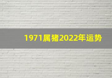 1971属猪2022年运势