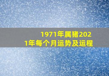 1971年属猪2021年每个月运势及运程