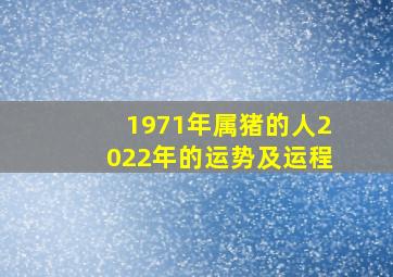 1971年属猪的人2022年的运势及运程