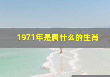 1971年是属什么的生肖