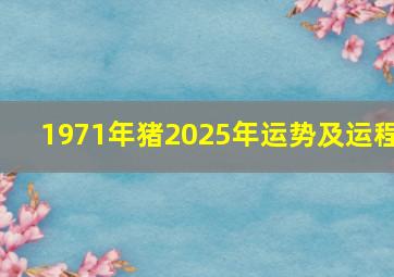 1971年猪2025年运势及运程