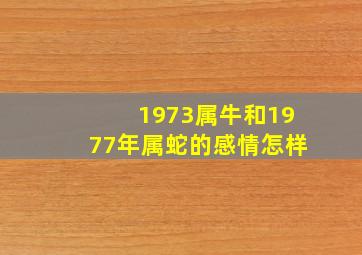 1973属牛和1977年属蛇的感情怎样