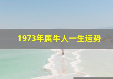 1973年属牛人一生运势