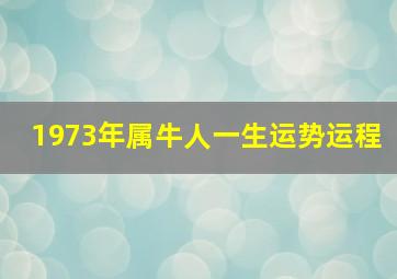 1973年属牛人一生运势运程