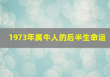 1973年属牛人的后半生命运