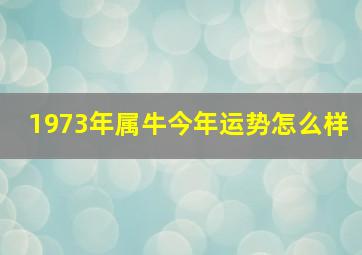 1973年属牛今年运势怎么样