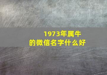 1973年属牛的微信名字什么好