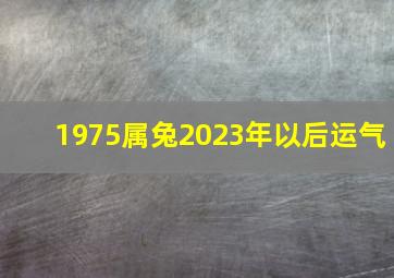 1975属兔2023年以后运气