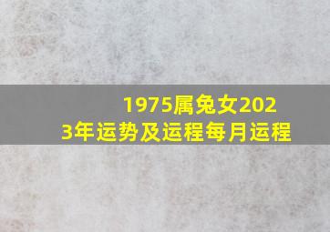 1975属兔女2023年运势及运程每月运程