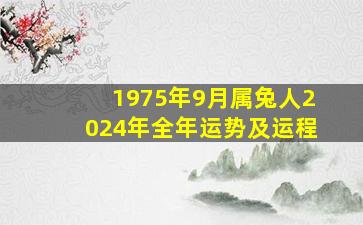 1975年9月属兔人2024年全年运势及运程