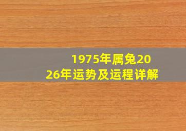 1975年属兔2026年运势及运程详解