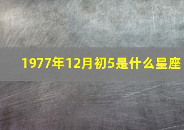 1977年12月初5是什么星座