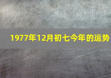 1977年12月初七今年的运势