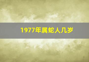 1977年属蛇人几岁