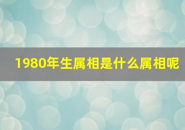 1980年生属相是什么属相呢