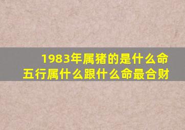 1983年属猪的是什么命五行属什么跟什么命最合财