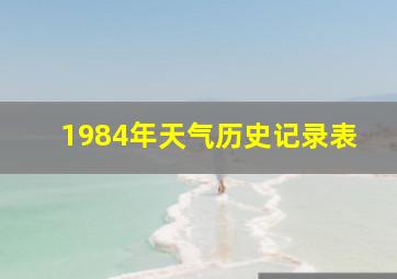 1984年天气历史记录表