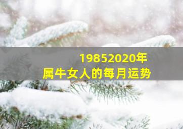 19852020年属牛女人的每月运势