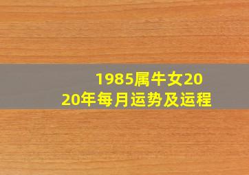 1985属牛女2020年每月运势及运程