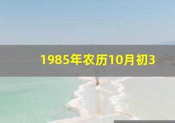 1985年农历10月初3