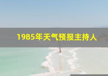 1985年天气预报主持人