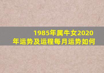 1985年属牛女2020年运势及运程每月运势如何