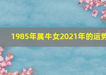 1985年属牛女2021年的运势