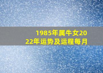 1985年属牛女2022年运势及运程每月