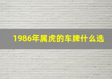 1986年属虎的车牌什么选