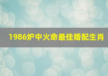 1986炉中火命最佳婚配生肖